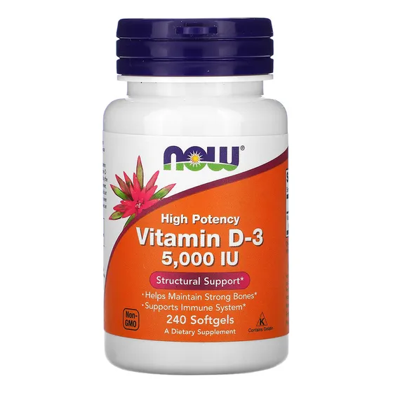 Now Vitamina D3 5000iu 240 Softgels Distribuidor Autorizado