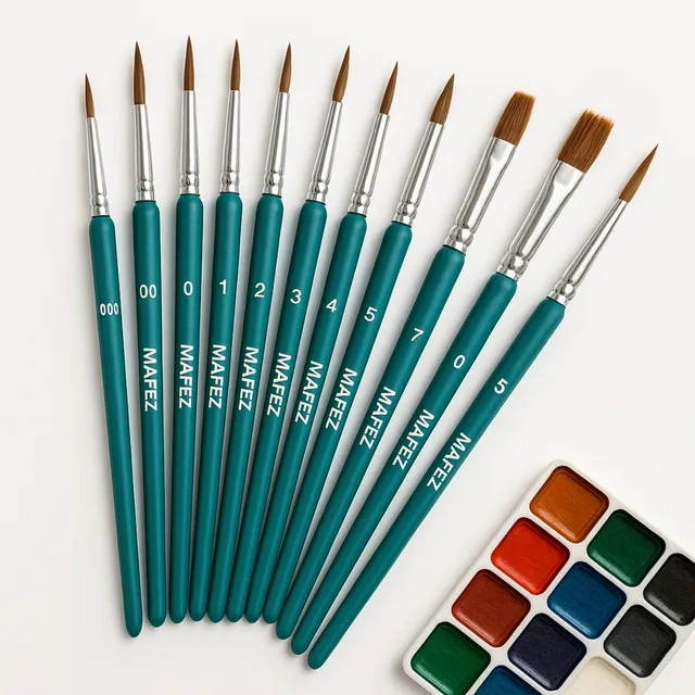 Kit Set X11 Pinceles Para Artistas Pintura Acuarela Arte