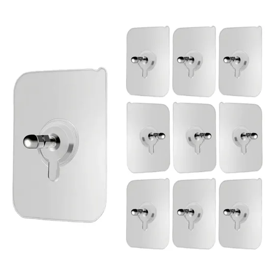 Adhesivo Tornillo Transparente Cuadros Paredes Sin Hueco X10