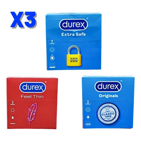 Preservativo Durex De Latex 56mm (combo 3und)