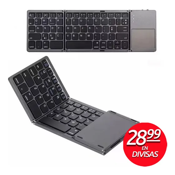 Teclado Y Mouse Bluetooth Plegable Inalambrico Portatil 