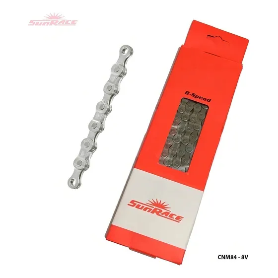 Corrente Sunrace 8v Bike 116 Elos Mtb Speed Cnm84 Cinza