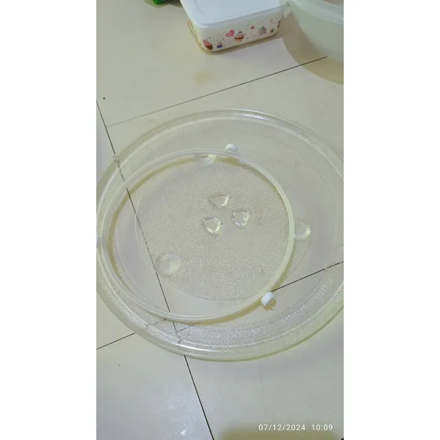 Plato De Vidrio Refractario Para Microondas (28cm Diámetro)