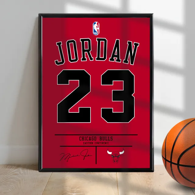 Cuadro Chicago Bull Camiseta Michael Jordan C/vidrio 30x40cm