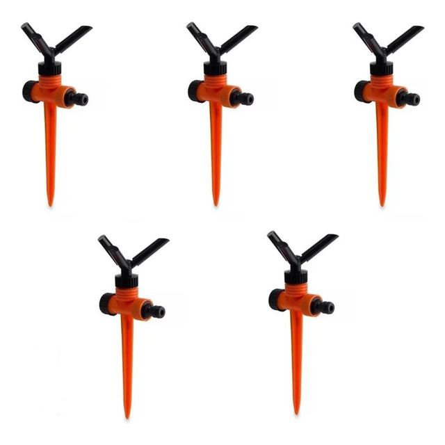 Kit 5 Aspersor Irrigador Girat. C/3 Jatos P/grama Forceline Kit 5 Aspersor Irrigador Girat. C/3 Jatos P/grama Forceline