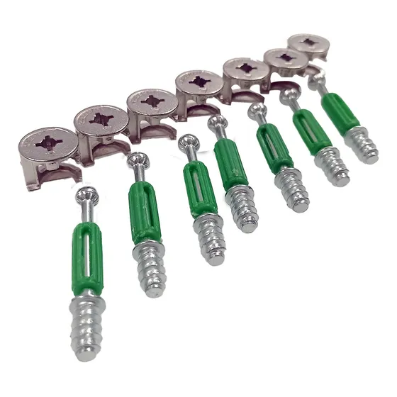 Combo Minifix Greenway + Perno Rosca Directa Placa 18mm X 50