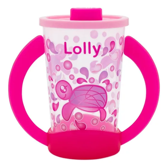 Copo Treinamento Oceano C/ Alça 350ml Lolly - Rosa