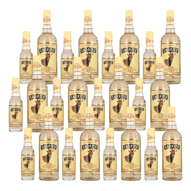 Caja 12 Tequila Cabrito Reposado 950ml + 12 Botellas 250ml
