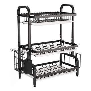 Escurreplatos De Gran Capacidad 1easylife, 3 Niveles Escurreplatos De Gran Capacidad 1easylife, 3 Niveles