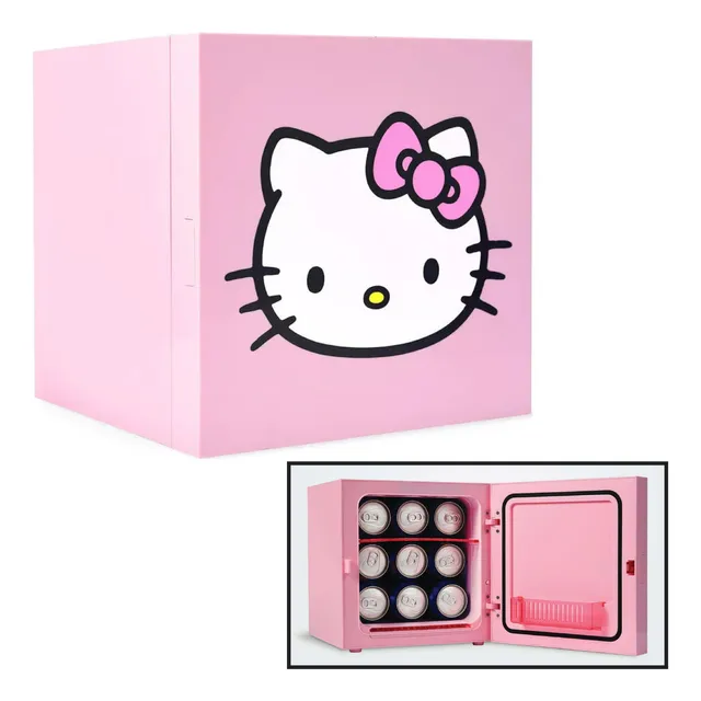 Mini Nevera Eléctrica Portatil 9 Latas Hello Kitty 6.7l Rosa