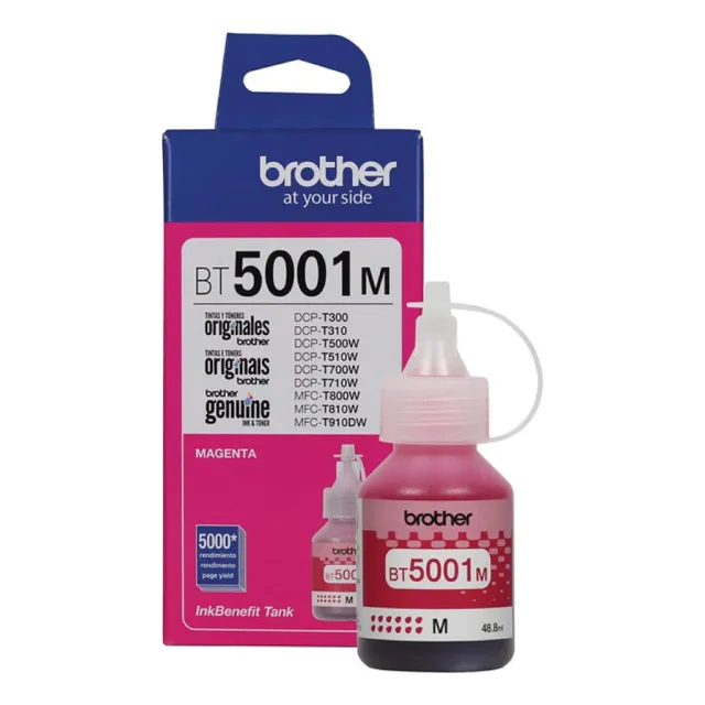 Botella De Tinta Brother Magenta Bt5001m De Alto Rendimiento