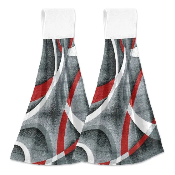 Panilur 2 Toalla Cocina Colgante Color Gris Negro Rojo Mano