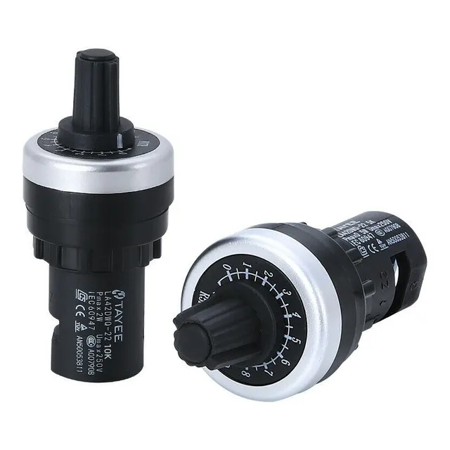Potenciometro 10 K Ohms  22 Mm Con Perilla  Graduada