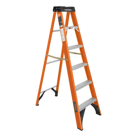 Escalera De Tijera Tipo Ll 5 Peldaños Fibra De Vidrio 100225