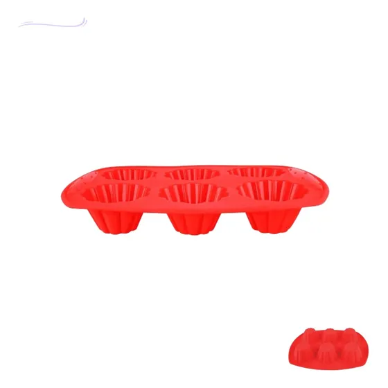 Forma Silicone Muffin Cupcake Pudim 6 Divisórias Cavidades