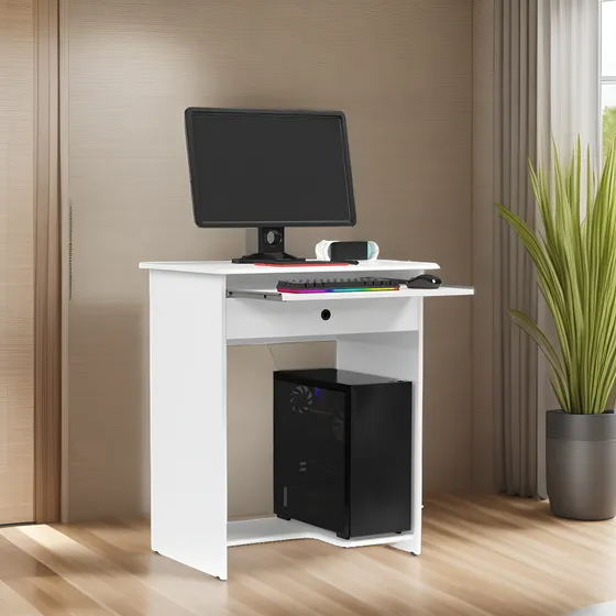 Mesa Para Computador Pequena Com 1 Gaveta Para Home Office