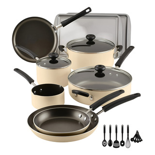 Farberware Juego De Sartenes Y Ollas Antiadherentes De 22pza Beige Farberware Juego De Sartenes Y Ollas Antiadherentes De 22pza Beige