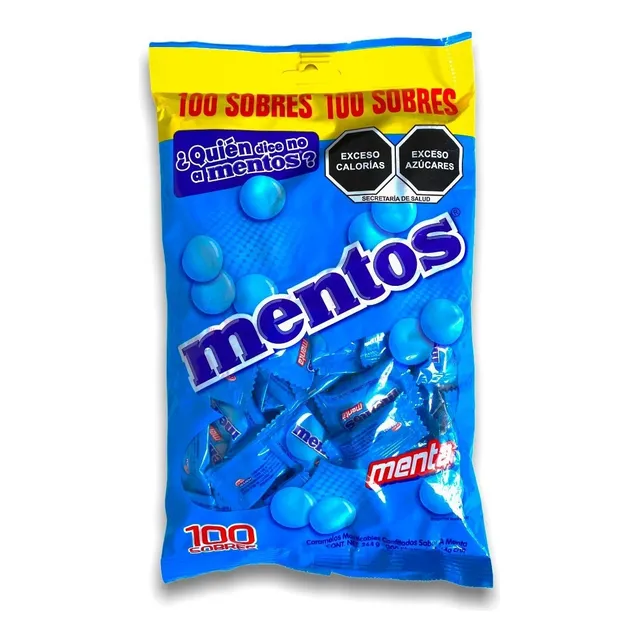 Mentos Sabor Menta Masticables 100pz Sobres Bolsa Caramelo