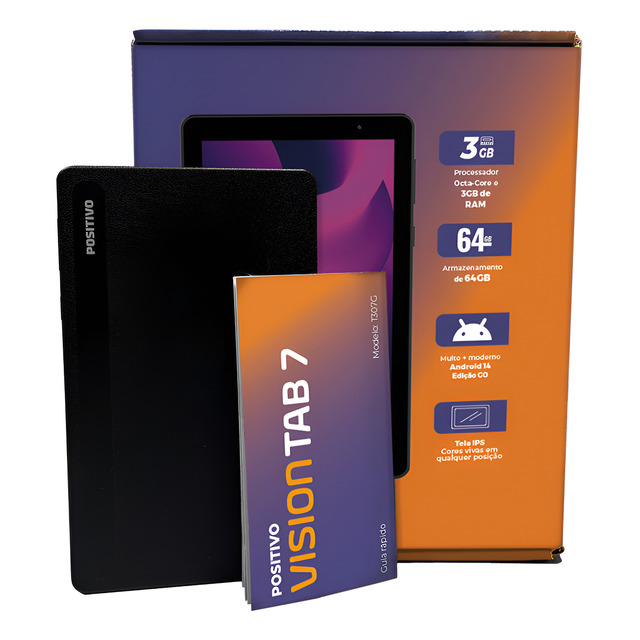 Tablet Positivo Vision Tab 7 - Processador Octa-core 3gb Ram 64gb Armazenamento, Tela 7 Ip...