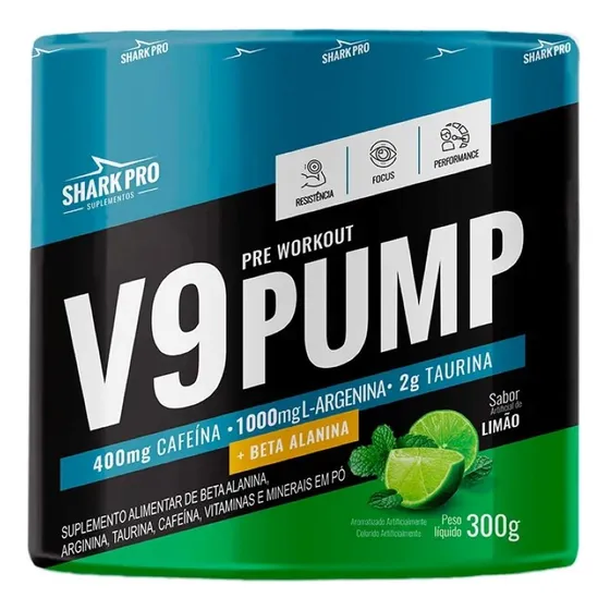 V9-pump Pre Workout - 300g Limão - Shark Pro