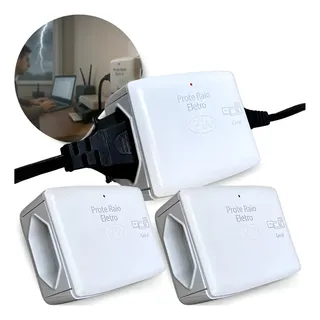 Pw Eletrônica Kit 3 Protetor Elétrico Anti Raios Surtos Queda Energia 10a