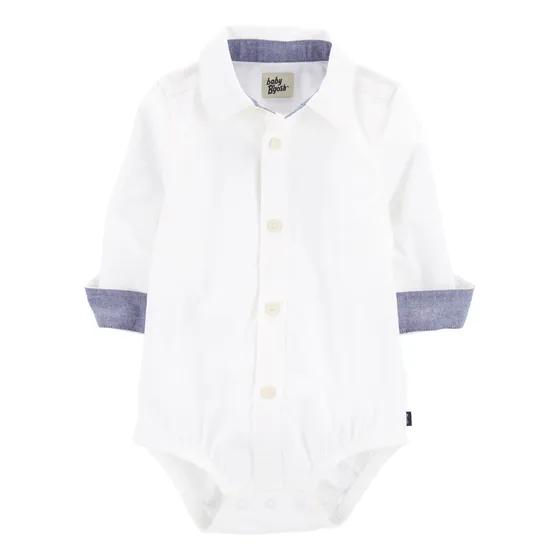 Body De Algodón, Tipo Camisa, Blanco Oshkosh 1q433410