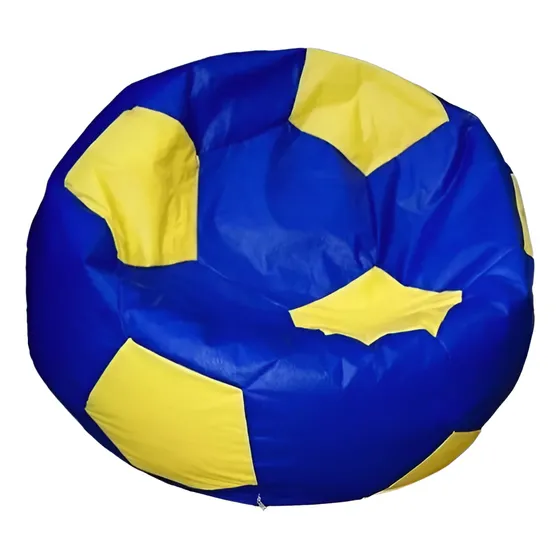 Puff Mezanek Pelota Fútbol Pera Azul 75 Cm