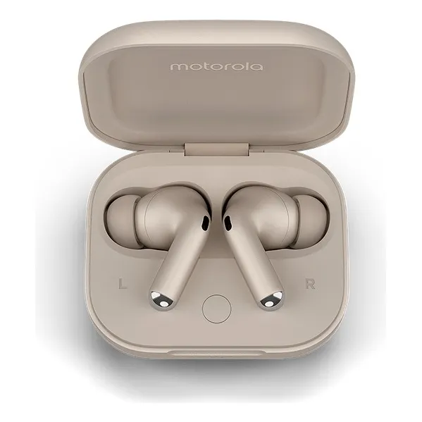 Motorola Audífonos Moto Buds+ Sound by Bose con Dolby Head Tracking, Color Beach Sand