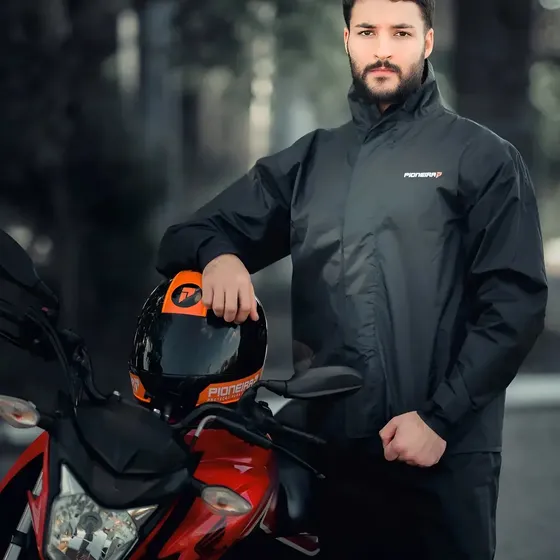Capa De Chuva Em Nylon Moto Motoqueiro Impermeável Pioneira — foto 2
