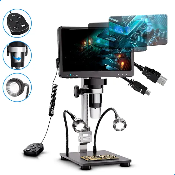 Microscópio Digital 1200x Lcd 7 Full Hd 1080p C/bateria Led