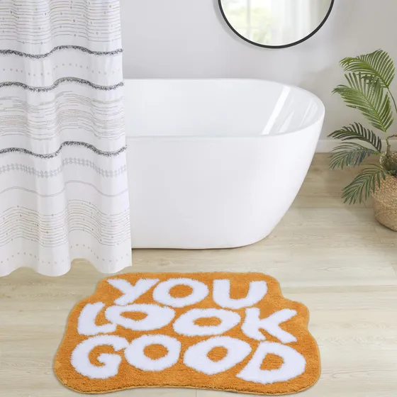 Alfombra Baño Texto Ingl  You Look Good  Bonita Para