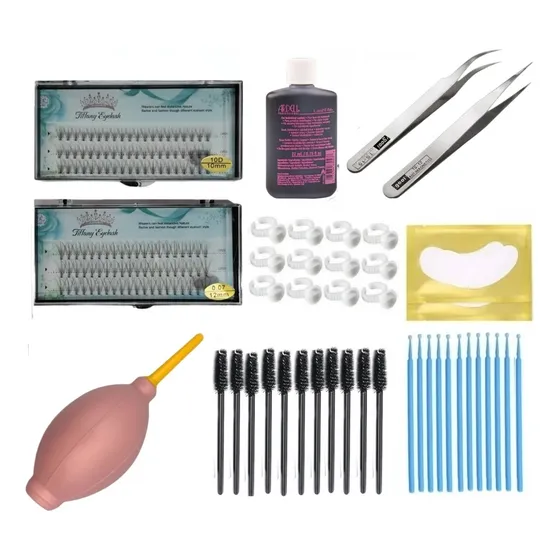 Kit Pestañas Por Punto Volumen Ruso Pega Pinzas Postizas