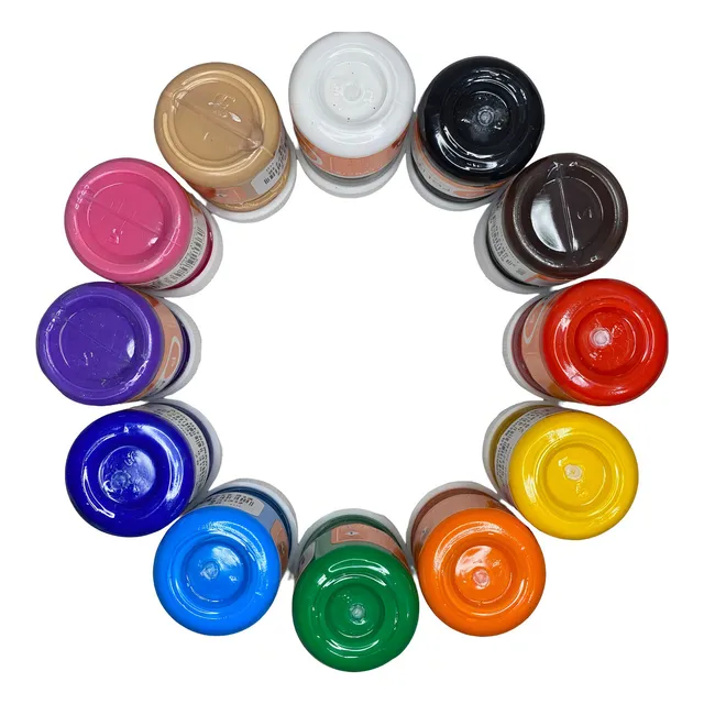 Set Pinturas Politec 12pz 20ml Colores Básicos Acrilica