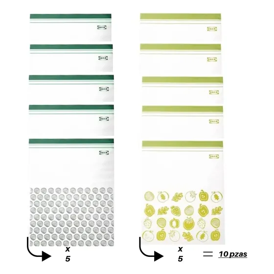 Bolsas Ziploc Reutilizables De Almacenamiento (pack 10) Usa