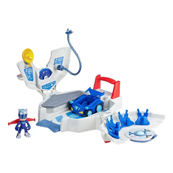 Pj Masks Power Heroes, Set Cuartel General Coche Y Figura