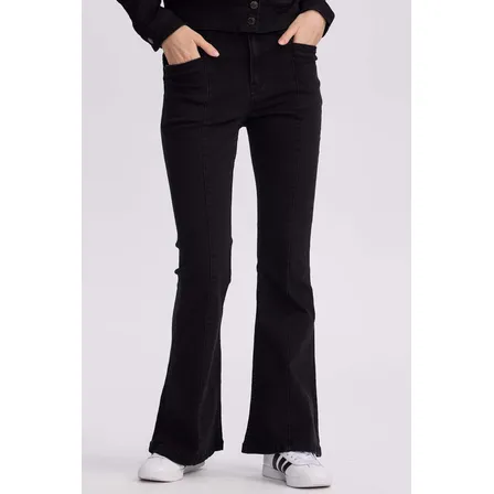 Jeans Mujer Flare Linea Negro