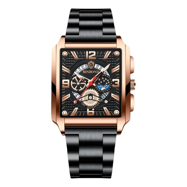 Reloj Hombre Caja Cuadrada Acero Inoxidable Para Hombre
