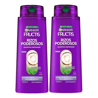 2 Shampoo Garnier Fructis Rizos Poderosos 650ml 2 Shampoo Garnier Fructis Rizos Poderosos 650ml