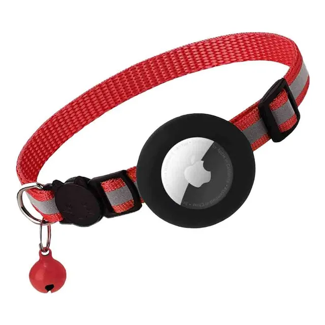 Collar De Gato Reflectivo Con Campana Y Soporte Airtag 