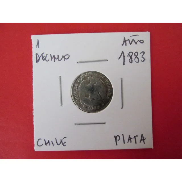 Antigua Moneda Chile 1  Decimo De Plata Año 1883 Escasa