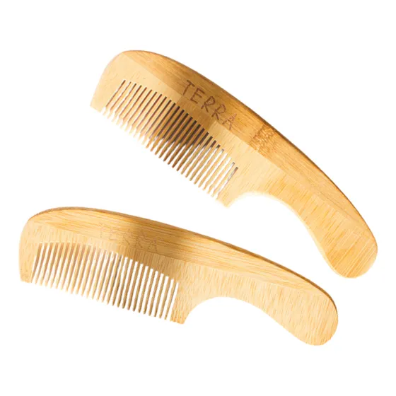 Set 10 Unidades Peines De Madera De Bambú Con Mango