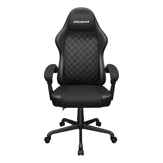 Silla Ergonomica Cougar Fusion Ex Respaldo Reclinable Negro Tela Simil Gamuza