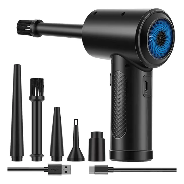Inflador Portátil Recargable Usb + 5 Accesorios - Carpinshop