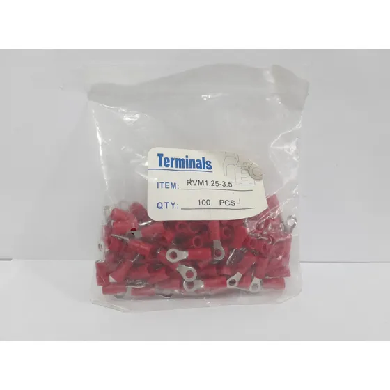 Terminal Rojo Tipo Anillo 3.5mm