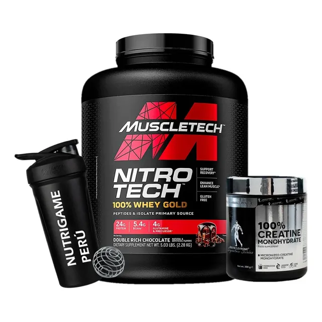 Proteina Nitrotech Whey Gold 5lb + Creatina Levrone 300gr