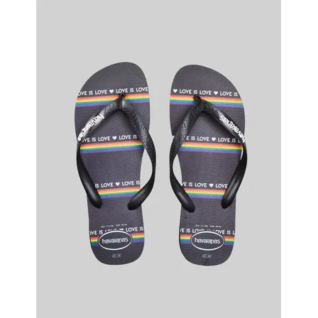 Chinelo Top Pride Tiras Havaianas Preto Liso 43/44