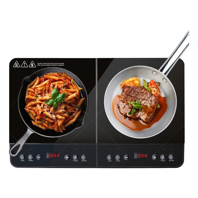 Parrilla Eléctrica De Inducción De 2 Quemadores 1000w+800w