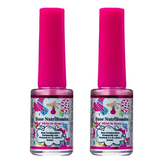 2 Base Nutri Bomba Fortalecedora De Unhas Manicure