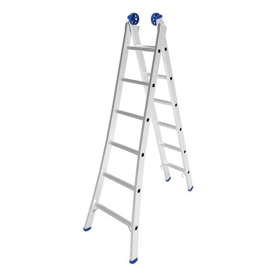 Escalera Aluminio 3 Funciones Extensible Tijera Simple 2x6 Color Gris