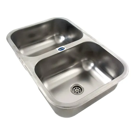 Bacha Para Cocina Doble Acero Inoxidable Pileta 56x37x13 Cm